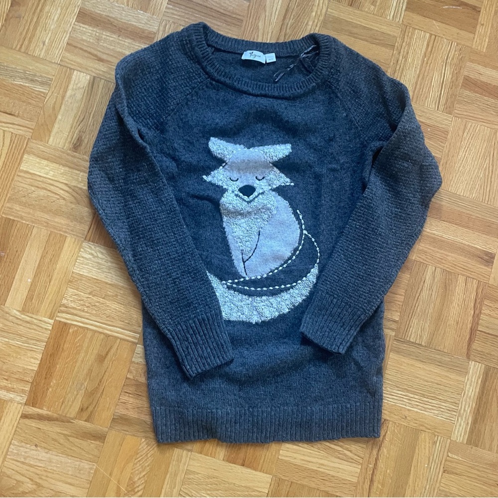 Thyme Dark Gray Sweater with Fox Design